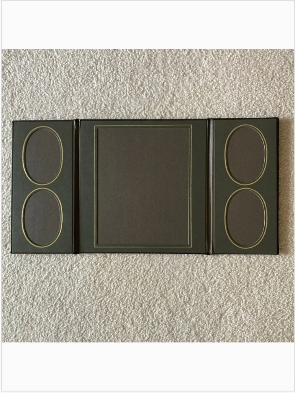 Padded Photo Folios - Brown - Camille  - Rectangular and Oval Photo Slots